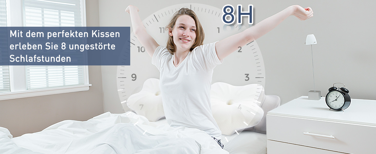 Подушка для шиї DONAMA з піни Memory Foam, ергономічна, з підлокітниками, охолоджуюча, сіра 63x38x14 см