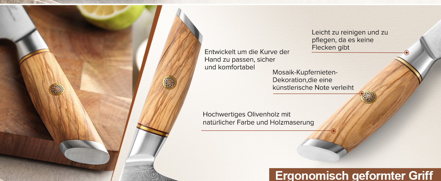 Професійний шеф-ніж XINZUO Lan Series Gyuto 21.2 см, кований дамаск із порошкової сталі (73 шари), ергономічна ручка з оливкового дерева
