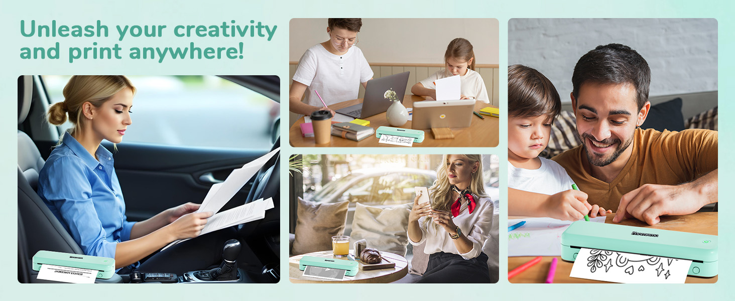 Термодрук Phomemo M834 A4: мобільний принтер для офісу, дому та школи, сумісний зі смартфонами та комп'ютерами