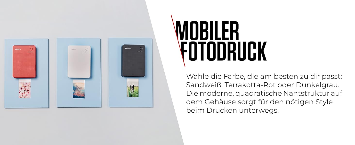 Canon Selphy QX20: Портативний принтер для фотографій з Wi-Fi, термосублімаційний друк, USB-C зарядка, сірий (без чорнил/паперу)