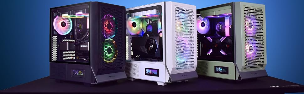 Корпус Thermaltake Ceres 300 TG ARGB Snow Mid-Tower ATX/E-ATX, 3x140мм вентилятори, загартоване скло, підтримка 360мм радіатора, Matcha Green
