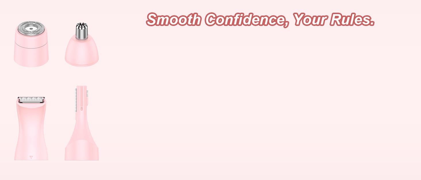 Електричний жіночий тример 4-в-1 для обличчя, бікіні зони та ніг