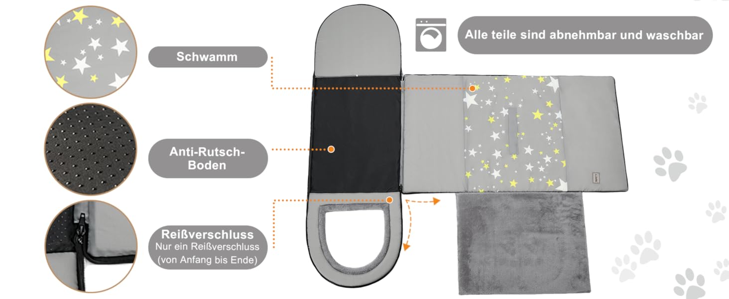 Будка для собак Jiupety, 2-в-1: котяча печера, розмір S. Підходить для собак, котів та цуценят. Тепла затишна печера-ліжко, сірий колір.