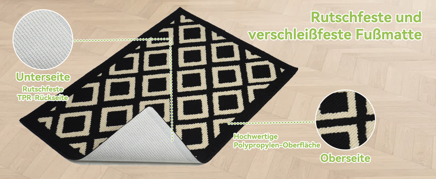 Килимок для дому OTRAKI, 60x90 см, антиковзаюча підлога, легко миється, для собак, вітальні, входу, кухні, тераси