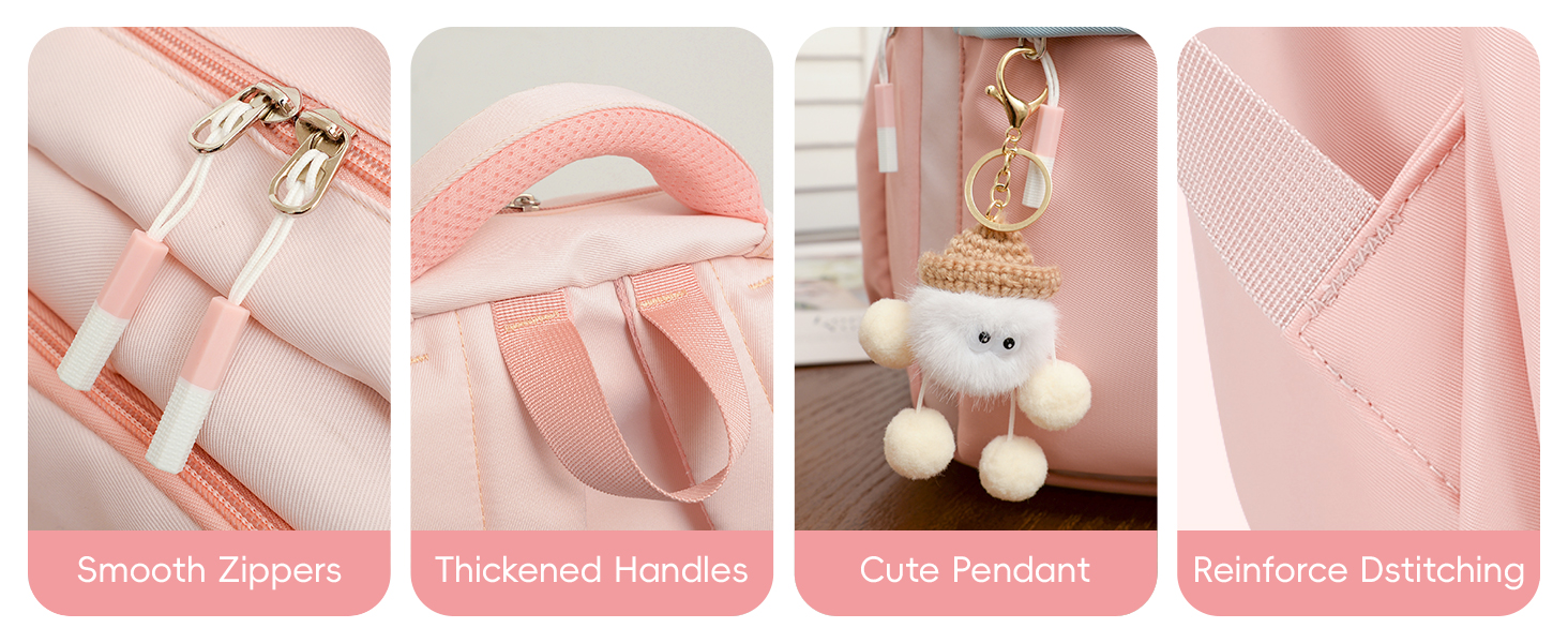 Шкільний рюкзак для дівчинки-підлітка 2025, рюкзак для школи/гімназії, рюкзак Kawaii для старшої школи з відділенням для 15.6' ноутбука, повсякденна шкільна сумка для подорожей, 22L, чорний