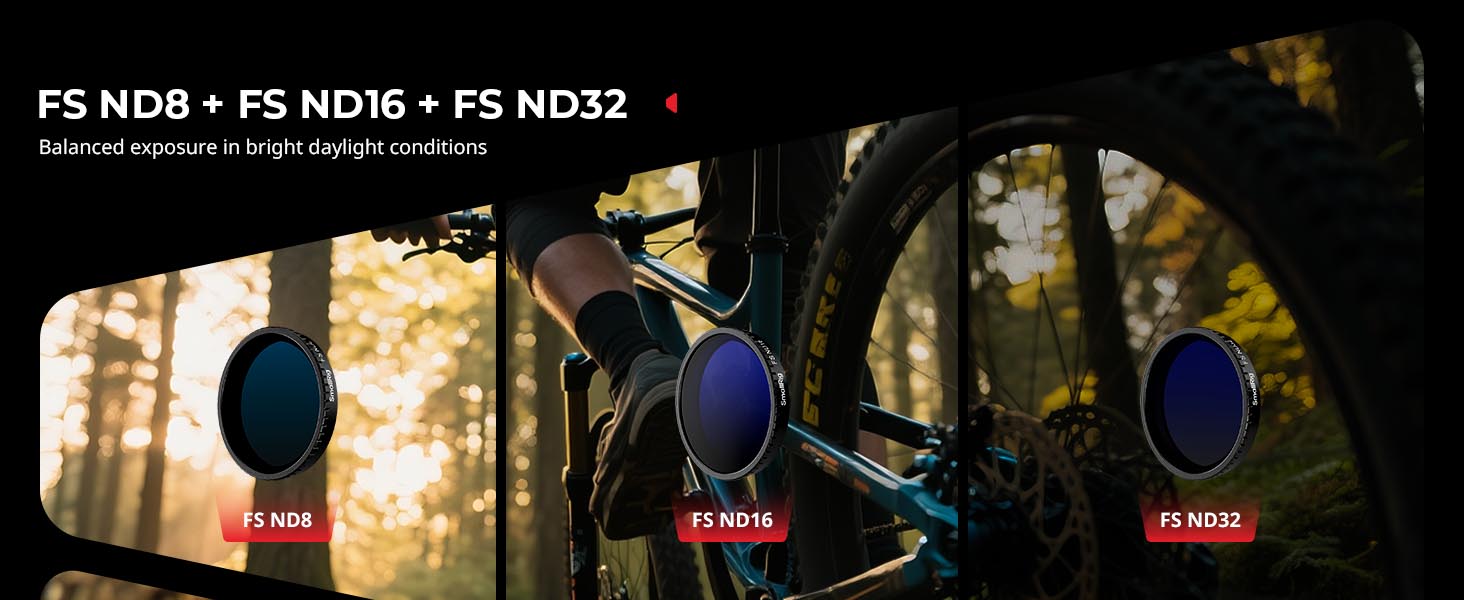 Набір фільтрів ND для DJI Osmo Action 4/5 Pro: CPL, ND8, ND16, ND32 + силіконовий ковпачок для об'єктива