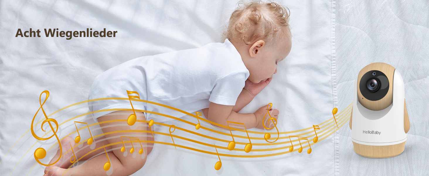 Дитячий відеоняня HelloBaby з камерою 3.2' Digital Funk TFT LCD, бездротовий монітор з нічним баченням, контролем температури та двостороннім зв'язком, білий (HB6340)