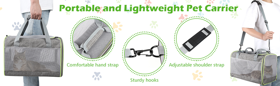 Транспортний бокс для котів Lannvan, до 6,5 кг, складаний, чорний (45x30x30 см)