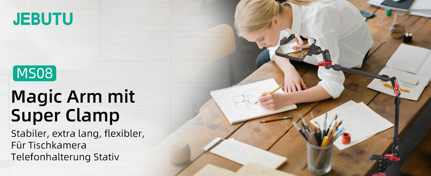 Гнучкий кріплення для камери з супер-зажимом Magic Arm, 56 см, 360° - чорно-червоний