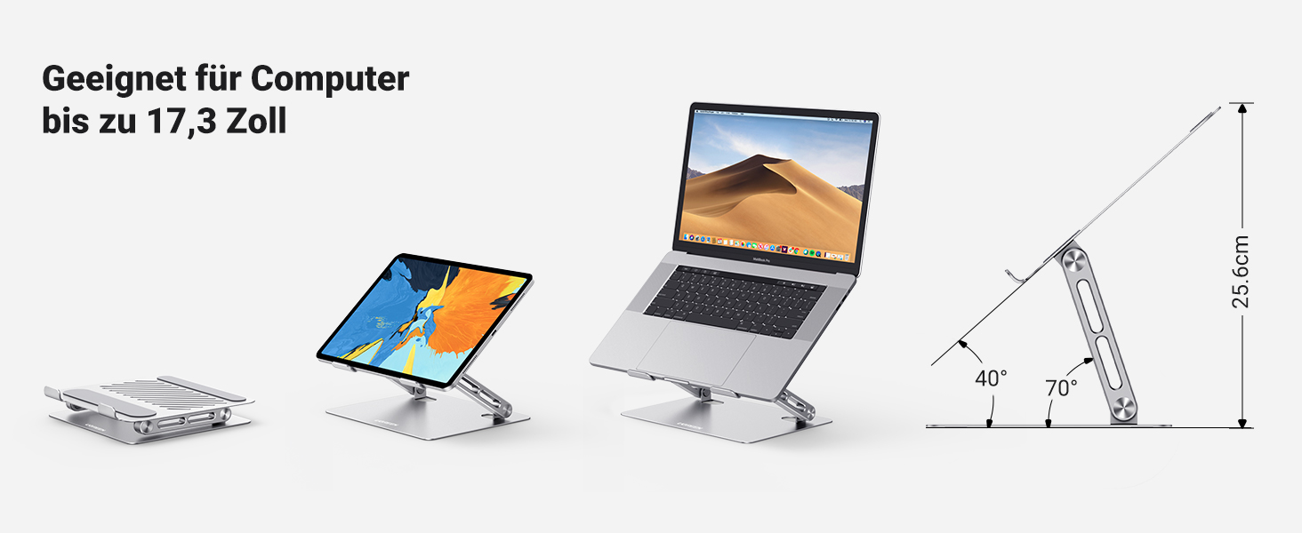UGREEN Adjustable Laptop Stand - Foldable Ergonomic Laptop Stand for MacBook, Dell & All Laptops (10-17.3 inch)