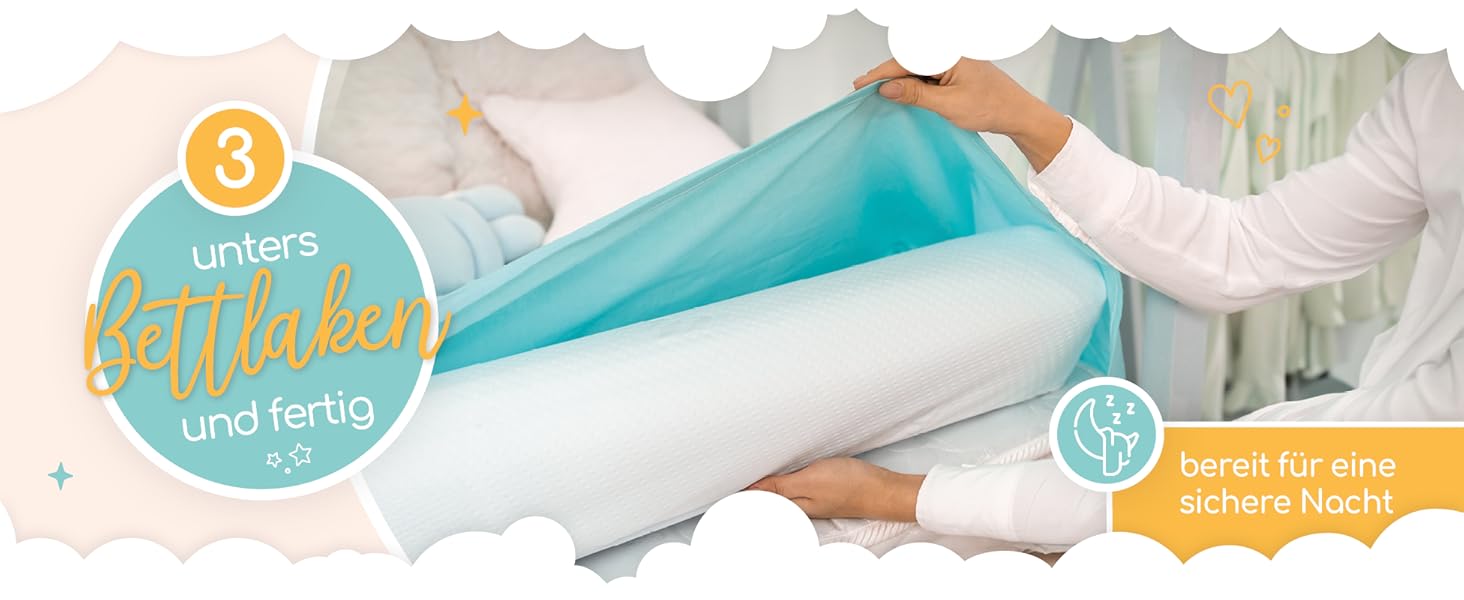 Надувне дитяче ліжко для подорожей - ліжко з захистом від падіння та вбудованим насосом - Портативне дитяче туристичне ліжко з тканиною Oeko-Tex - Ідеально для кемпінгу, готелів та дому (1 шт, 180 см)