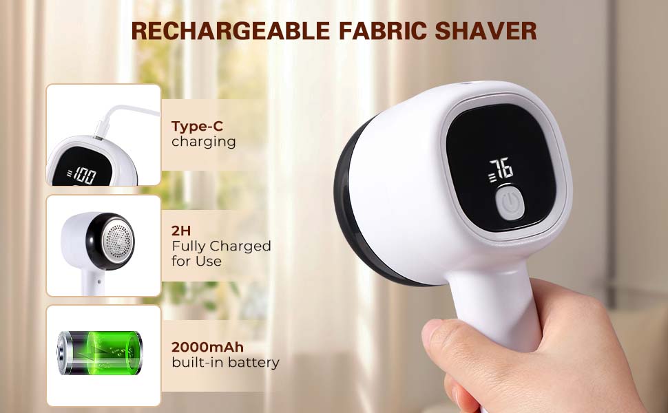 Електричний видальник ворсу Diboniur з 3 рівнями потужності, LCD-дисплеєм та змінними лезами