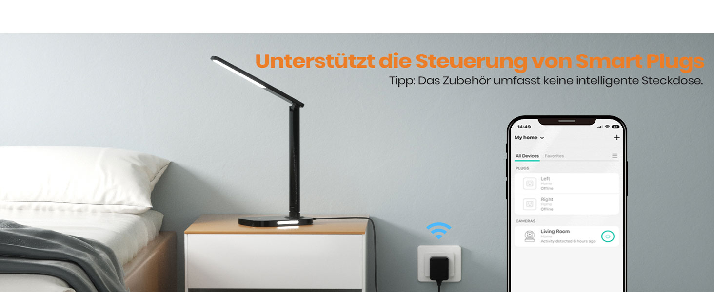 LED-лампа настільна LASTAR з USB-зарядкою, диммуванням, 5 режимами, таймером та нічним світлом