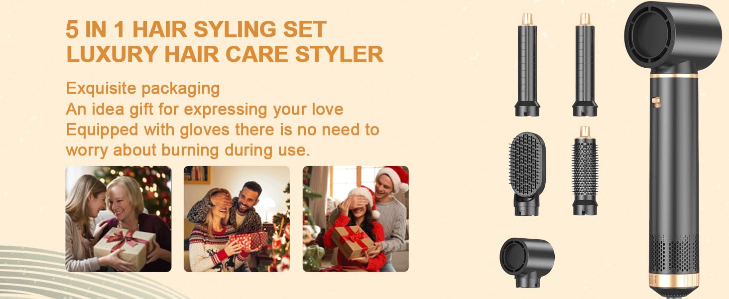 Фен-щітка 5 в 1 для волосся, Airstyler, стайлер для укладання, випрямляч, локони, об'єм, рожевий, Eurostecker