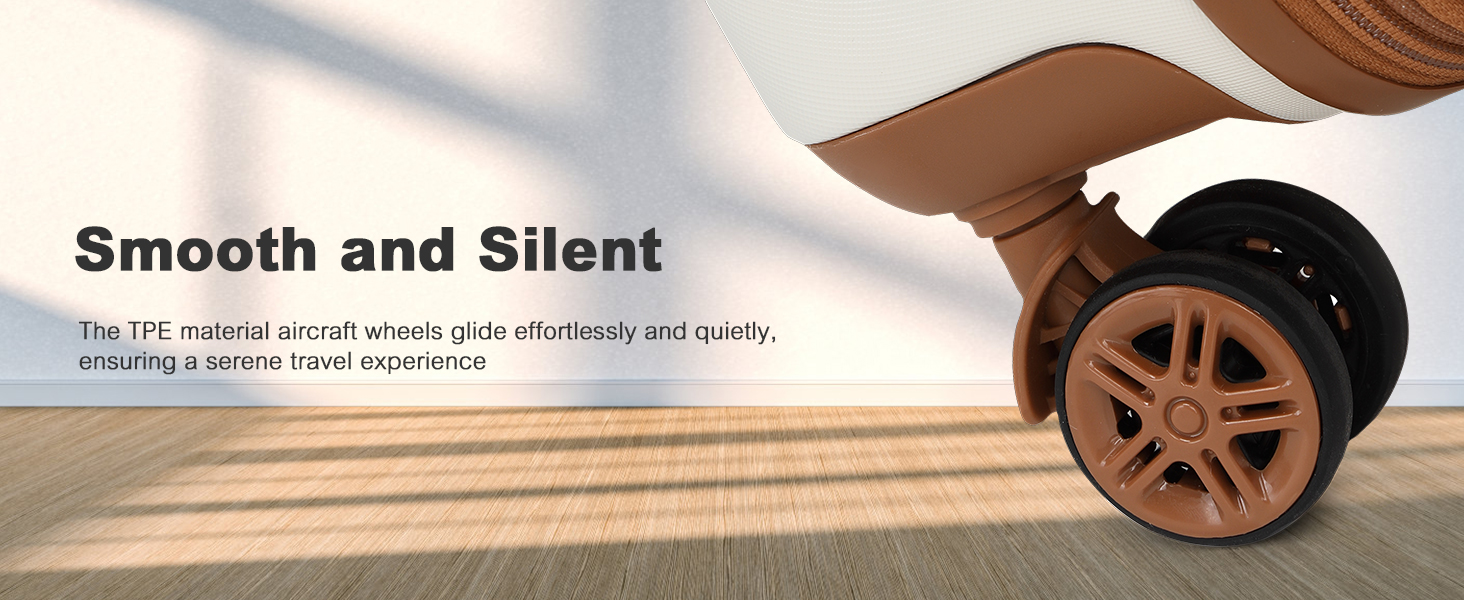 Чемодан-тележка KONO, XL, ABS+PC, з TSA замком (кремовий/коричневий)