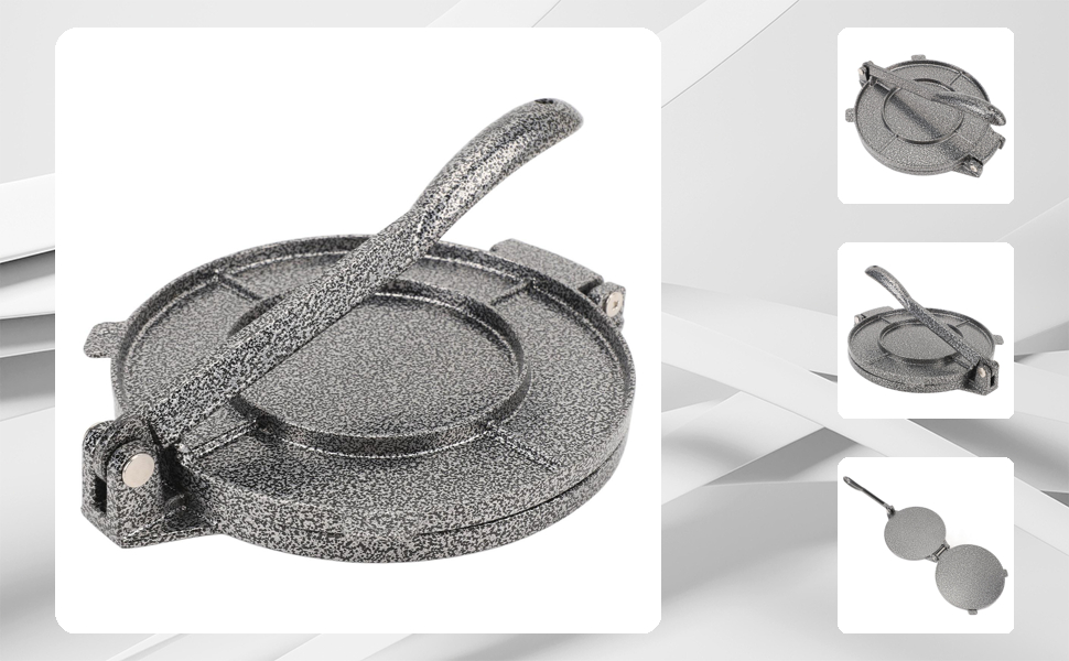 Пресс для тортилій Fockety, 16 см, з алюмінієвого сплаву, для приготування млинців, роті, тако, прес для тіста для дому