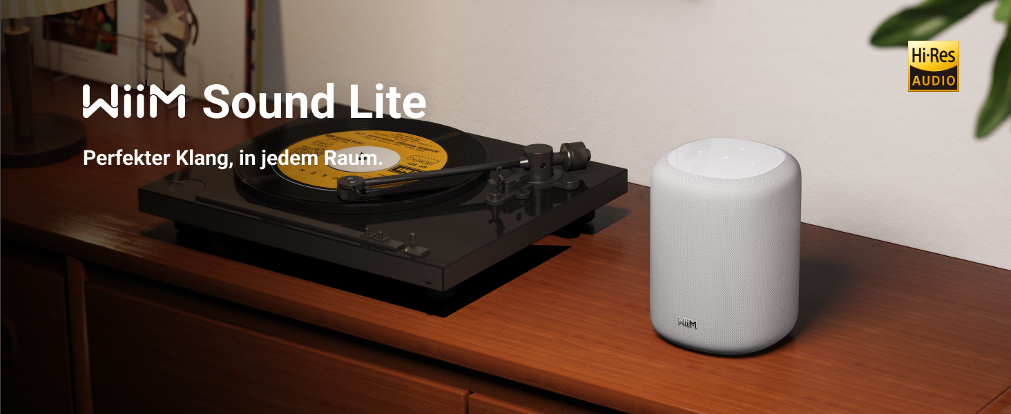 WiiM Sound Lite – Розумна колонка з Alexa, Wi-Fi 6E, Bluetooth 5.3, Hi-Res 24-bit/192kHz, AI RoomFit, 100W, для ПК та TV, Біла