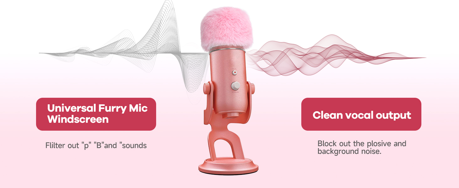 Кріплення для мікрофона Blue Yeti з поп-фільтром - Blue Yeti X, приховане кабельне підключення, кріплення-підставка Blue Yeti, для студії, подкастів, стрімінгу, YOUSHARES (вітрозахист, рожевий)