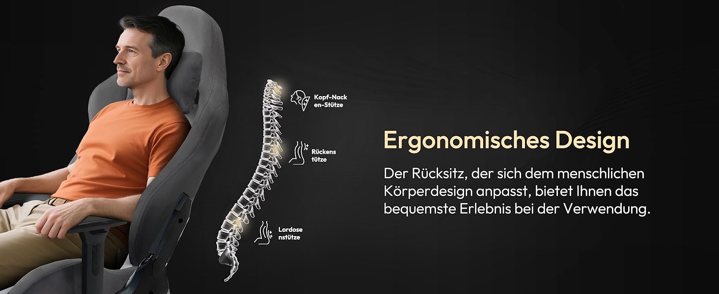 Ігровий крісло Dowinx з мікрофібри: дихаючий, ергономічний, з підніжкою (світло-сірий)