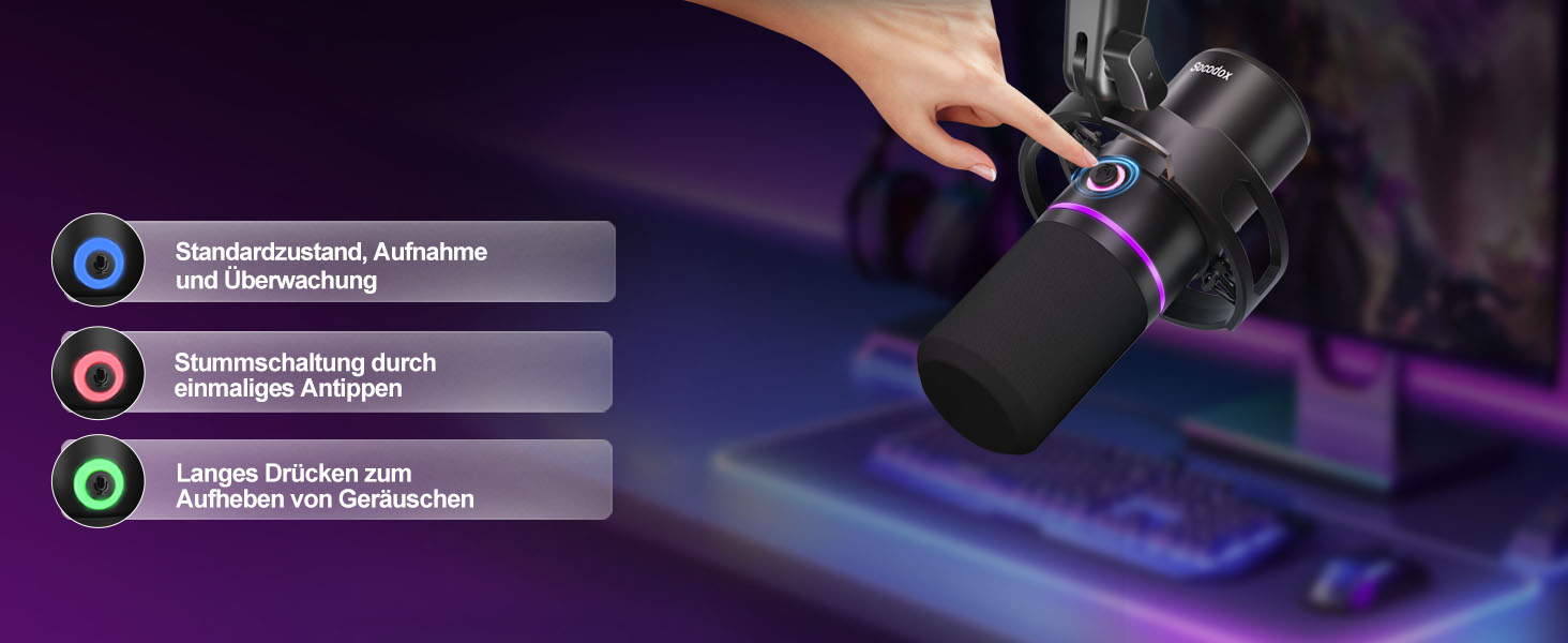 Мікрофон Socodox XLR/USB з кріпленням, для стрімінгу, подкастів, запису, геймінгу. З шумозаглушенням та регулятором гучності