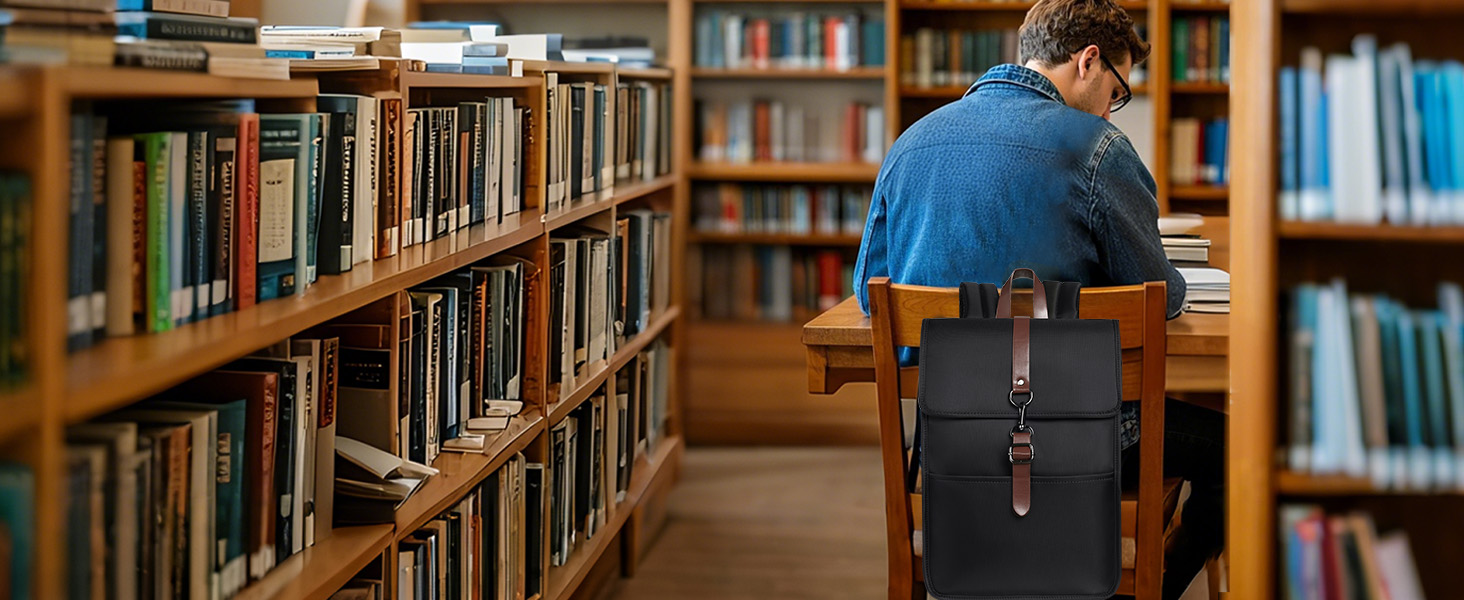 Рюкзак для ноутбука чоловічий/жіночий, 15.6 дюймів, з USB-портом, для подорожей, навчання, велосипеда (Чорний)