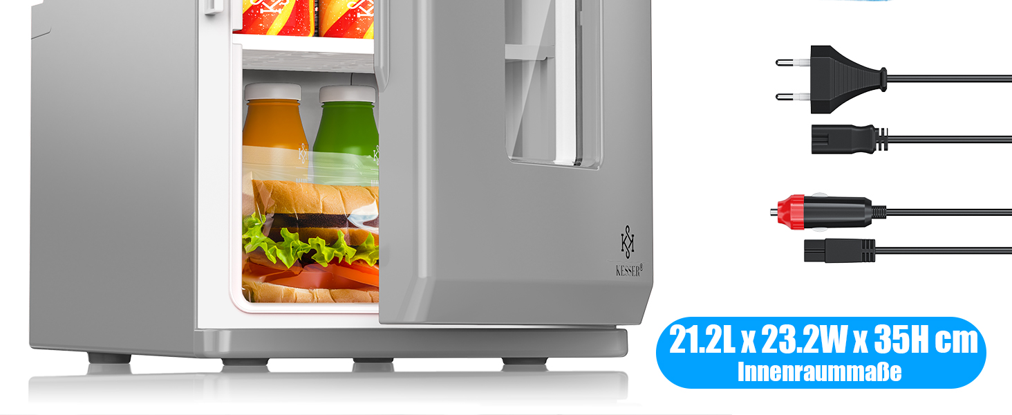 KESSER® Міні холодильник/термобокс 2в1, 15л, AC/DC, для авто, офісу, дому, кемпінгу