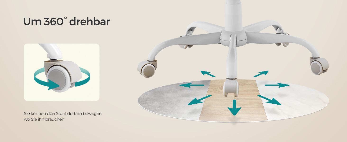 Крісло офісне SONGMICS, ергономічне, регульоване, до 100 кг, Cappuccinobeige