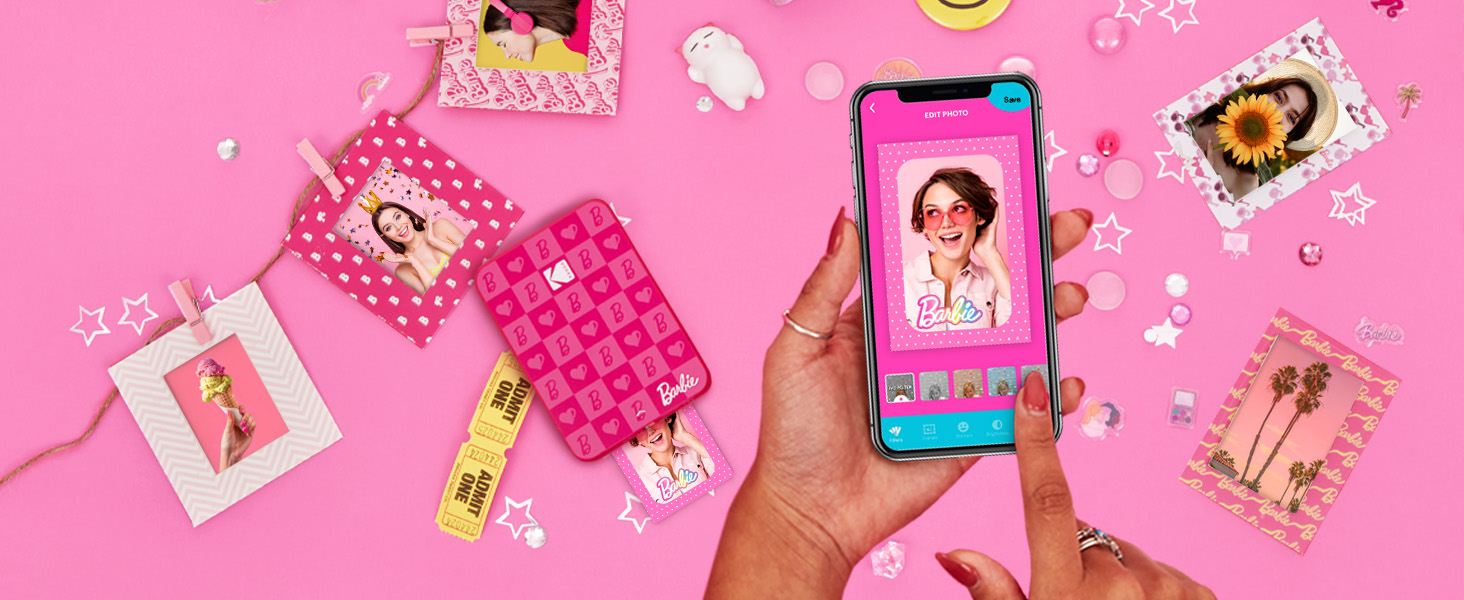 Фотодрук миттєвий Kodak x Barbie Step Slim + аксесуари (подарунчий набір)