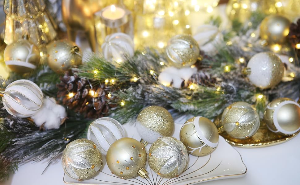 Елегантний новорічний декор Sea Team: набір прикрас на ялинку (60 мм, рожеве золото)