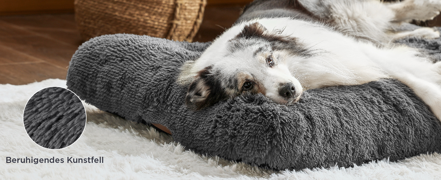 М'яке ліжко для собак BEDSURE великих порід - 104x69x8 см, миється, з антиковзною основою, темно-сірий