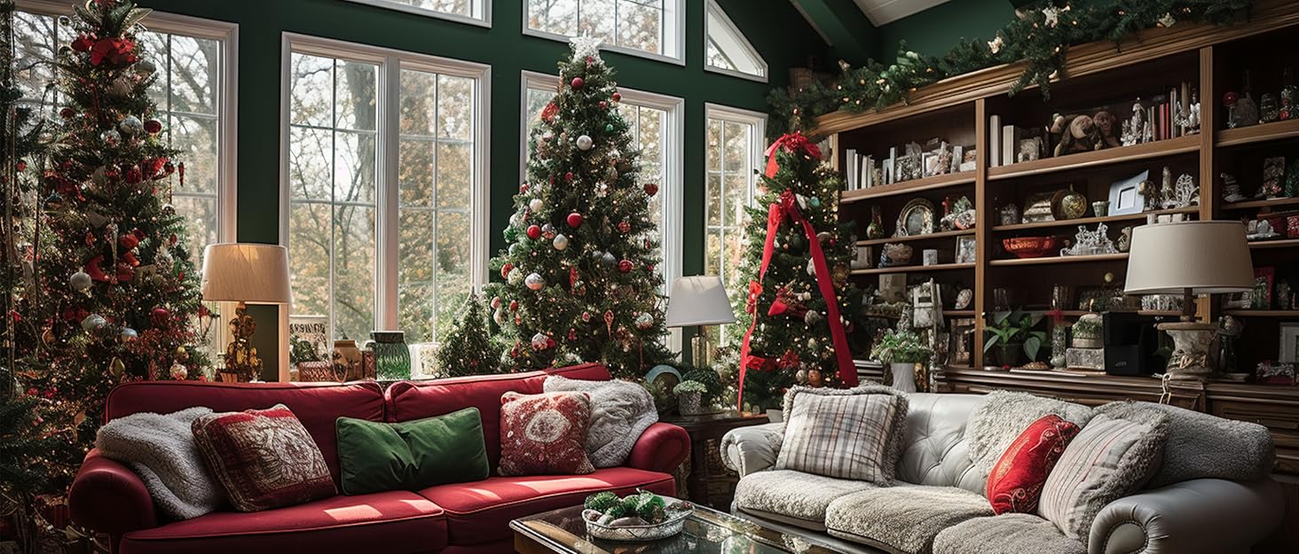 Набір ялинкових прикрас Victor's Workshop 92 шт. – пластикові кулі, червоно-білі, з оленями для декору ялинки та святкування