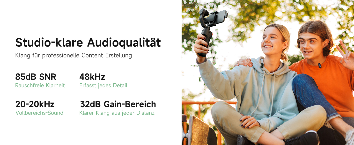 Мікрофон MAONO Wave T1 Mini USB-C: бездротовий, для iPhone/Android, з шумозаглушенням, для YouTube, Vlog, запису звуку