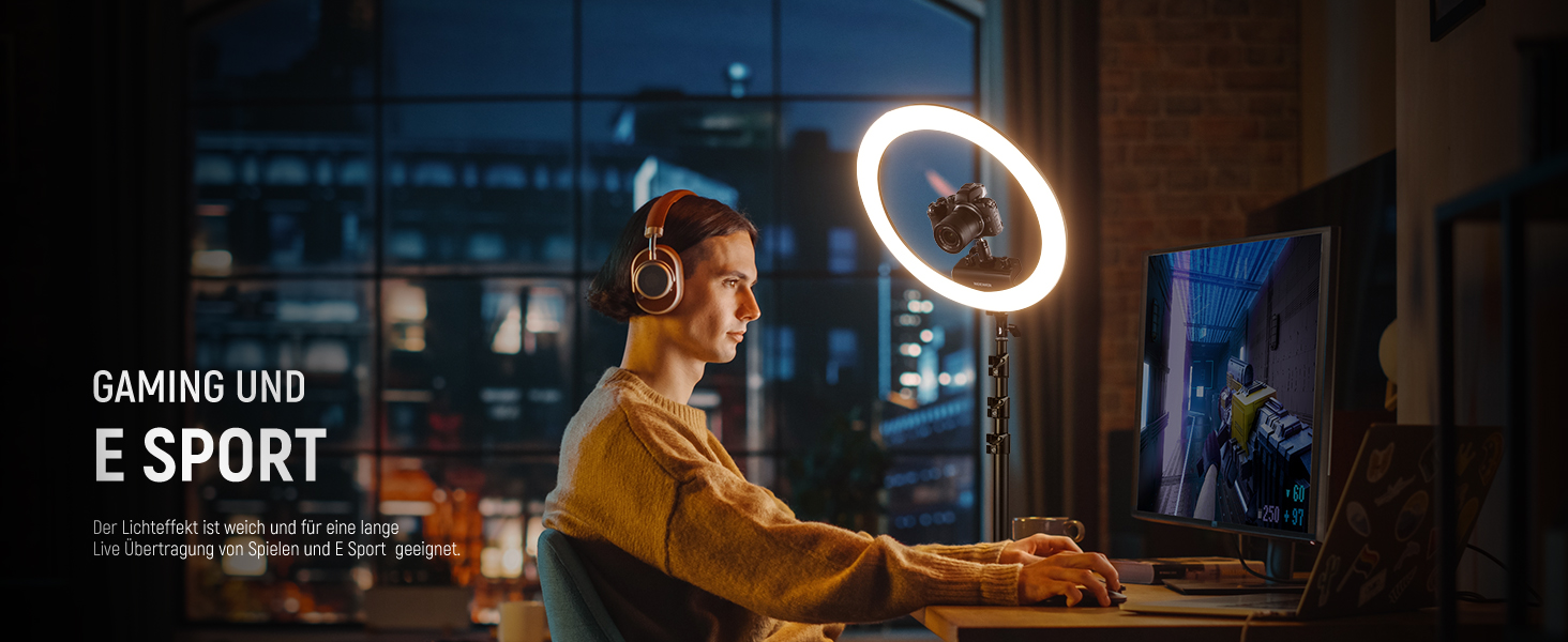 NEEWER Комплект кільцевого світла для фото та відео: 48 см, 52 Вт, регульоване LED світло, штатив, Bluetooth, для смартфона, YouTube, селфі (RP18B Pro)