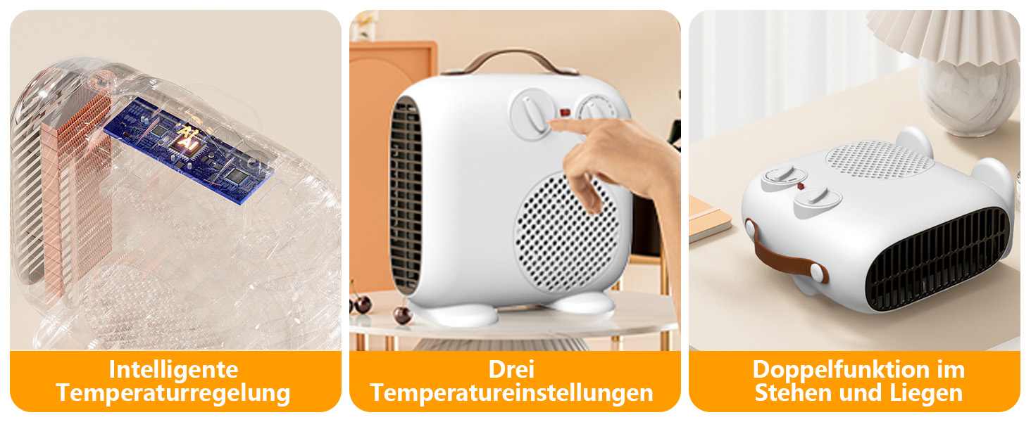 Електричний обігрівач 2000W, компактний, енергозберігаючий, портативний, тихий, 3-рівні нагріву для дому, ванної кімнати