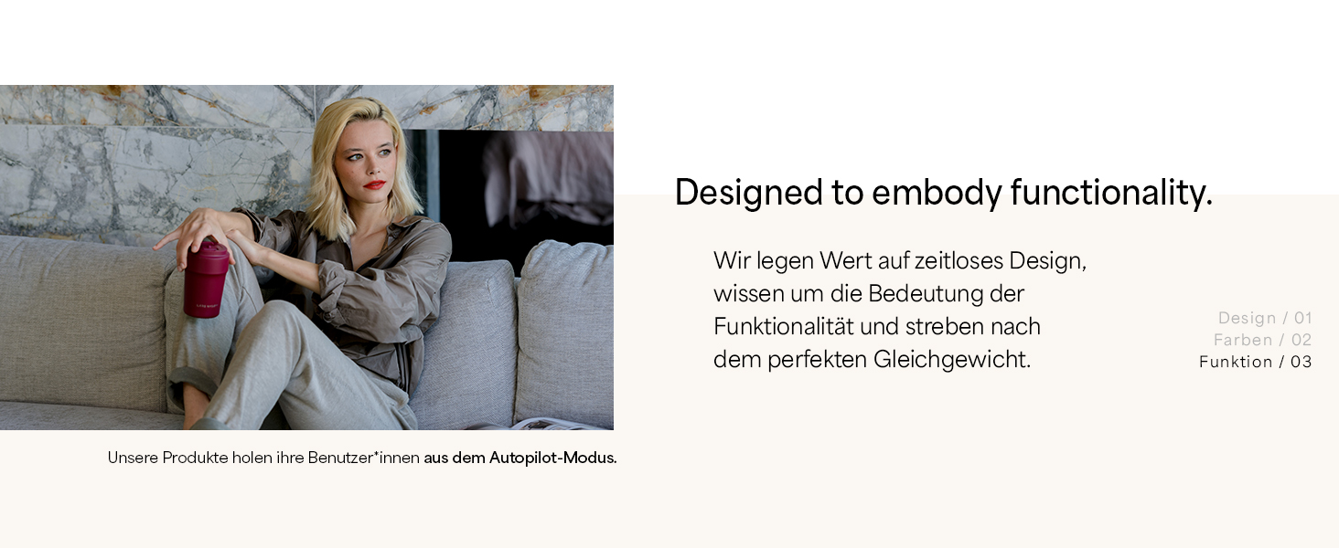 Термокружка для кави та чаю LARS NYSØM 380 мл Almond Beige | Термокружка з нержавіючої сталі, ізольована, з кришкою, що не протікає | 0,38 л