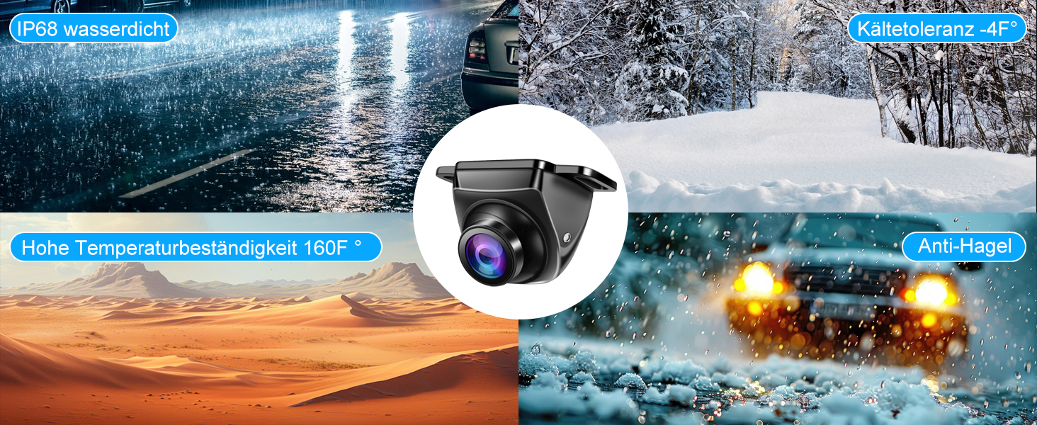 Автомобільна камера заднього виду OBEST AHD 1080P, 360° обертання, IP68, нічне бачення, широкий кут 170°, універсальна 12V для авто, вантажівки, фургона, пікапа