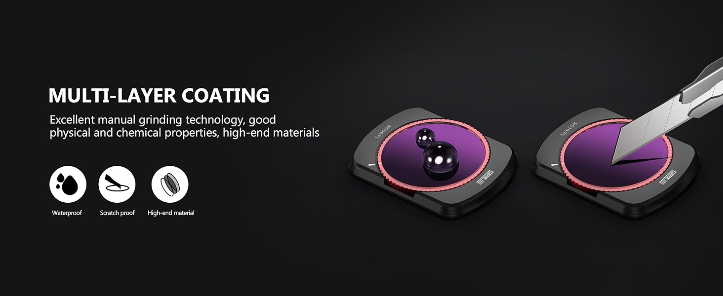 Набір фільтрів STARTRC для DJI Osmo Pocket 3 Creator Combo: CPL, ND 8, ND 16, ND 32, ND 64, ND256 (магнітні, версія з алюмінію)