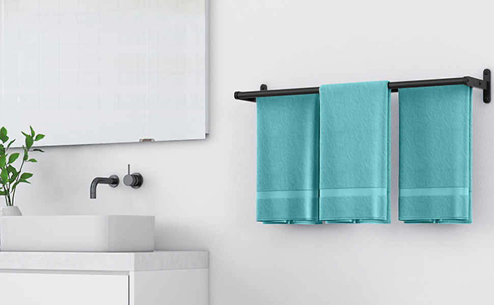 Тримач для рушників YUMORE, подвійний, з нержавіючої сталі, 80 см, чорний