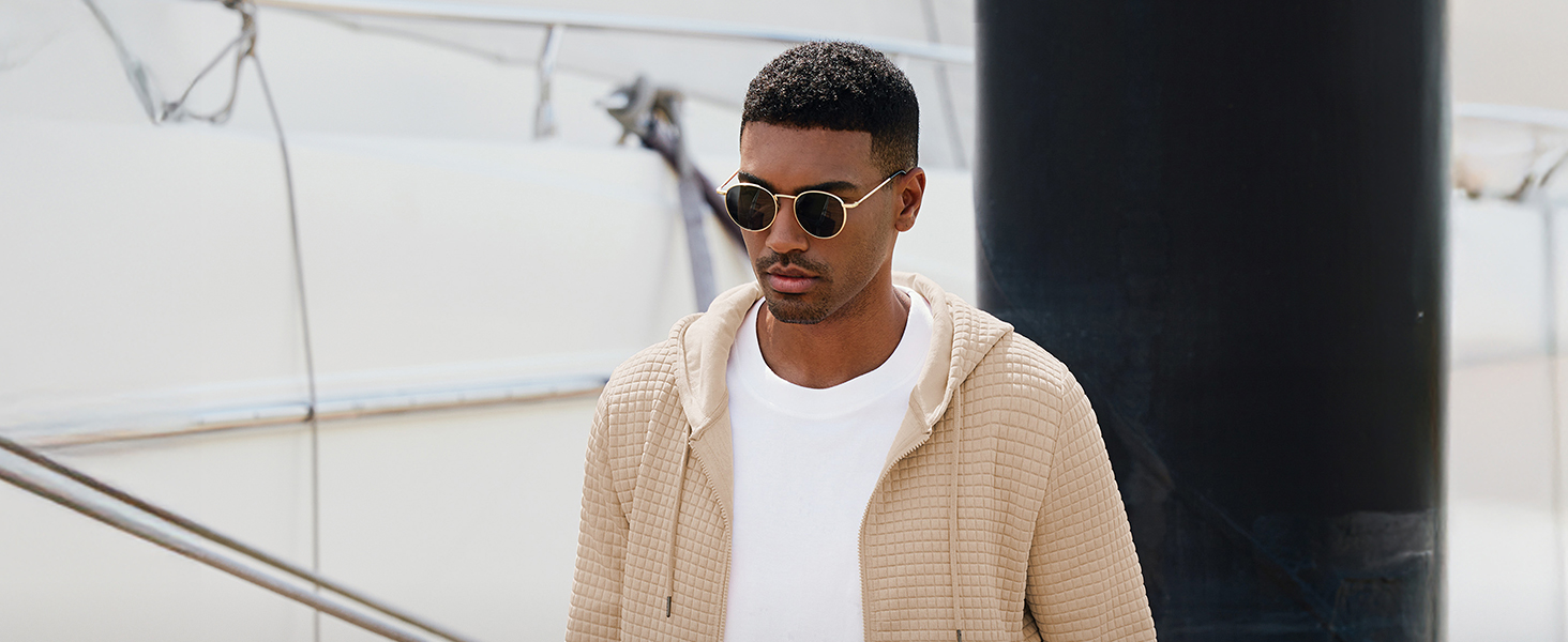 Світшот JMIERR для чоловіків з капюшоном, з довгим рукавом, вафельний візерунок, чорний, XXL