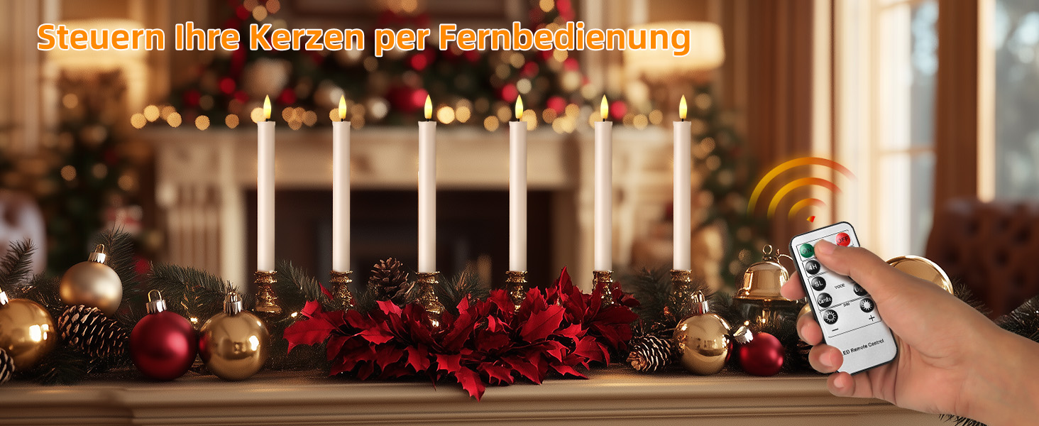 EXTSUD 6er LED Pillar Candles Rechargeable LED Pillar Candles with Timer and Remote Control Soft Silicone Wax Core, Unique Tear-Drop Design LED Candles for Living Room, Wedding, Dining Table, and Garden Party