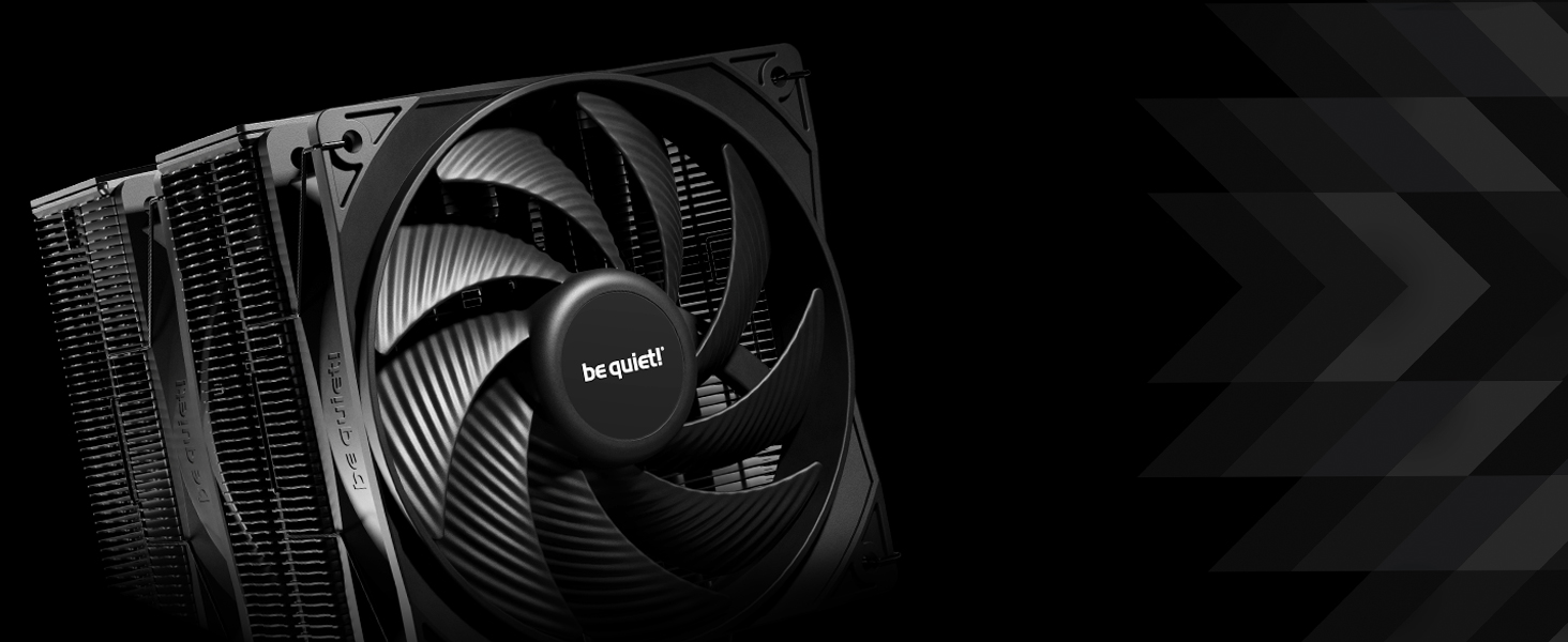 be quiet! Pure Rock Pro 3 Black - повітряний кулер для ПК з високою продуктивністю, 6 теплових трубок, 2 вентилятори 120 мм, сумісний з термопастою з рідким металом