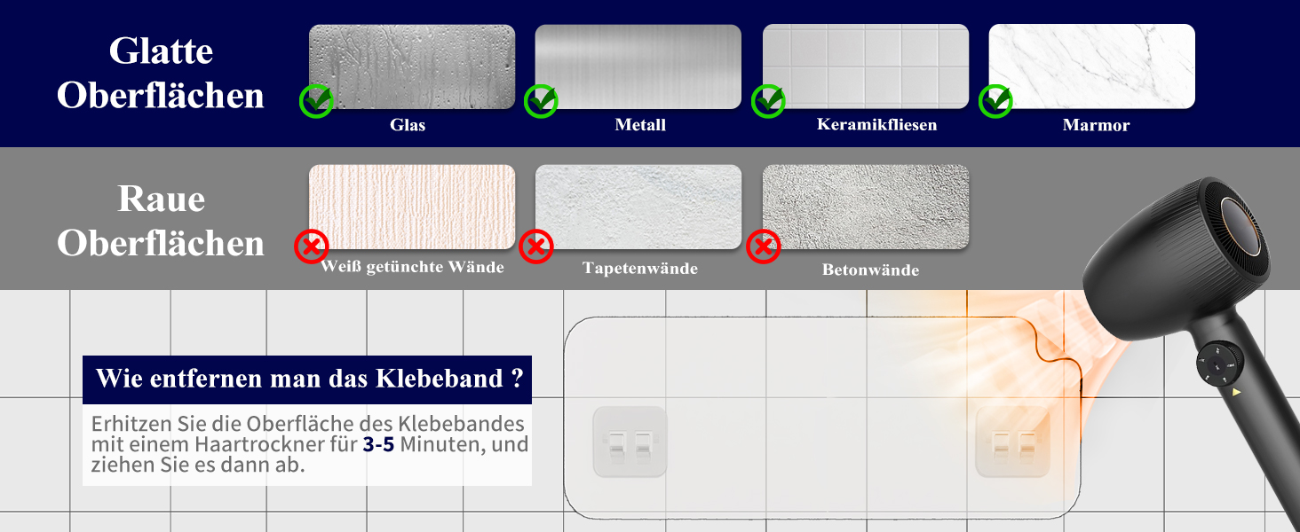 Поличка для ванної кімнати Kitsure без свердління, органайзер для душу самоклейний, великий (набір 2 шт, білий)