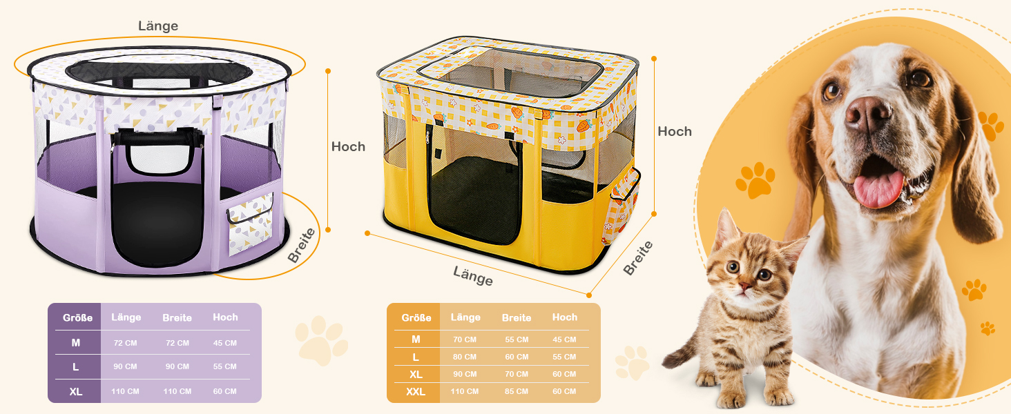 ALLSOPETS Фартуш для цуценят/малечі, переносна огорожа для собак та котів, переносна вольєр для цуценят, вольєр для собак, переносна собача будка для дому, вулиці, подорожей та кемпінгу (Коричневий ведмідь, M)