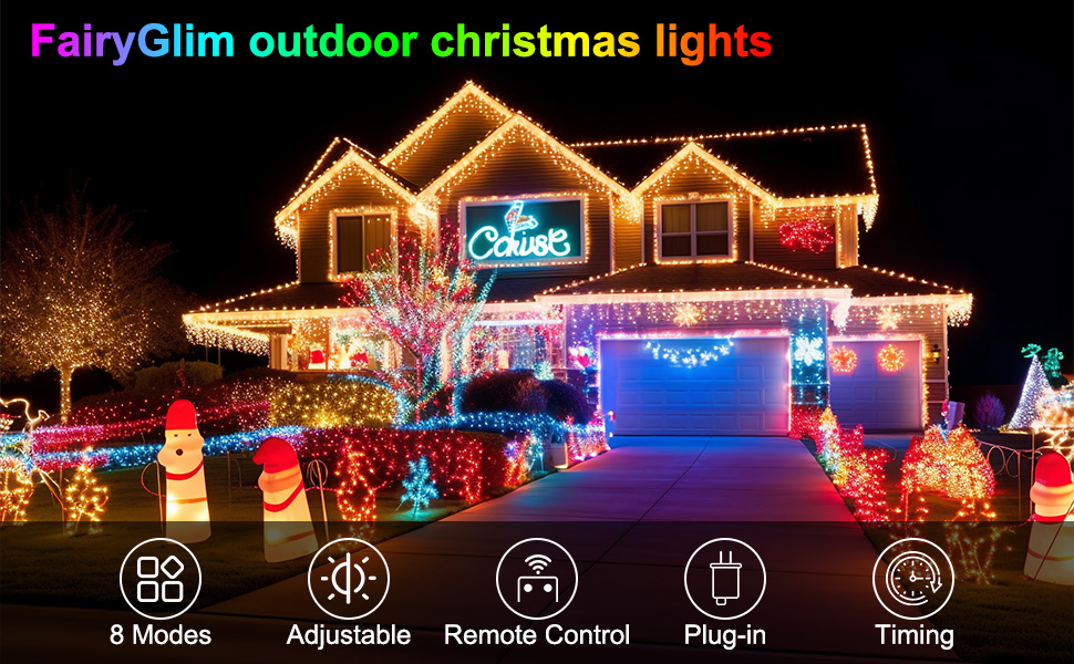 Гірлянда святкова LED 10 метрів, 100 світлодіодів, з пультом дистанційного керування, 8 режимів, вологостійка, для декору саду, вечірки, тераси, балкону (багатокольорова)
