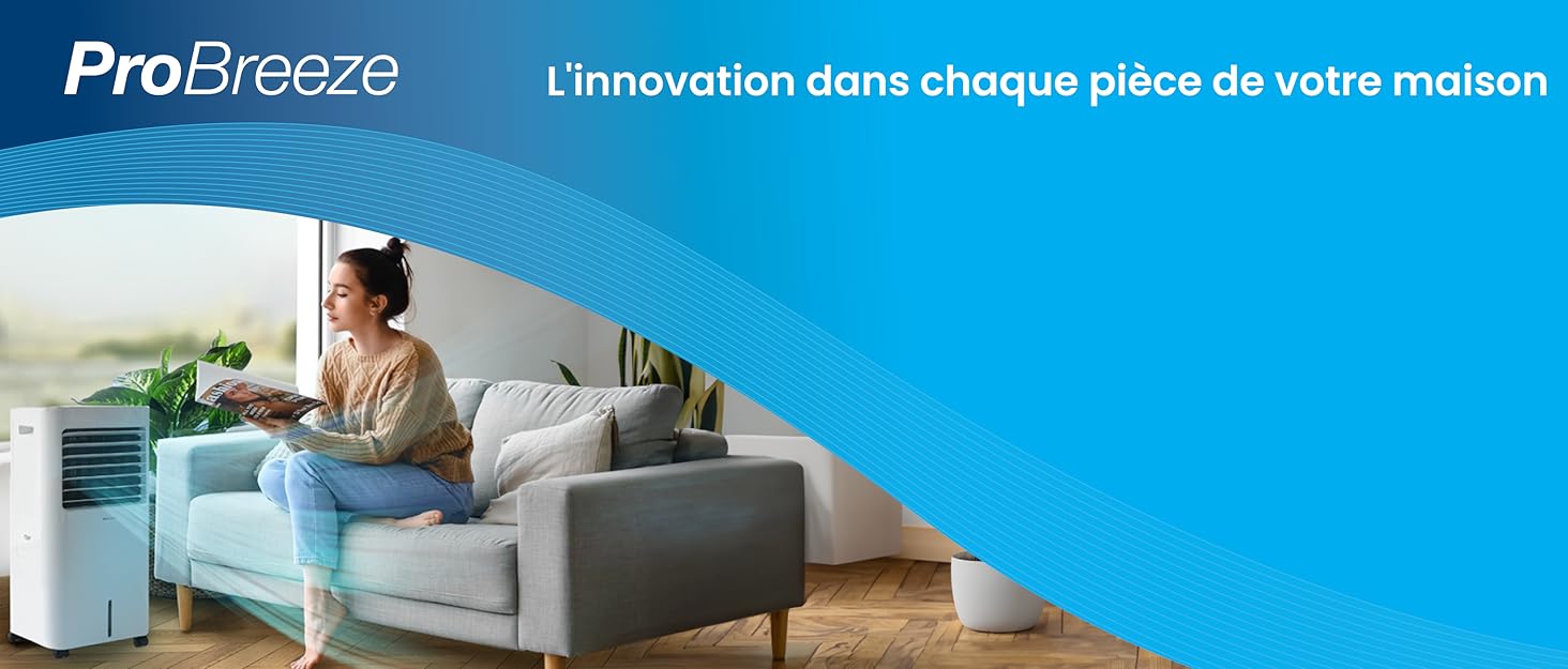 Мобільний кондиціонер Pro Breeze™ 9000 BTU 4-в-1: охолоджувач, вентилятор, осушувач, нічний режим, клас енергоефективності A, комплект для ущільнення вікна, пульт ДК та таймер 24 години, білий
