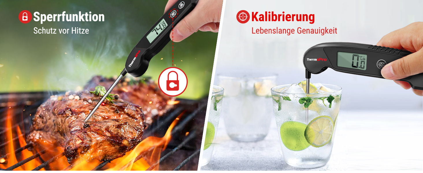 Термометр для м'яса ThermoPro TP03H: точний термометр-щуп для гриля та приготування їжі (IPX6, вологостійкий)