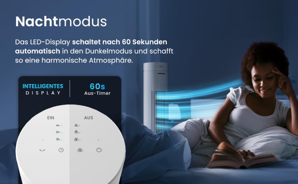 Турбовентилятор Pro Breeze з пультом керування, 76 см, коливання 65°, таймер, 3 швидкості – потужний та енергоефективний, тихий вентилятор для спальні та офісу, білий