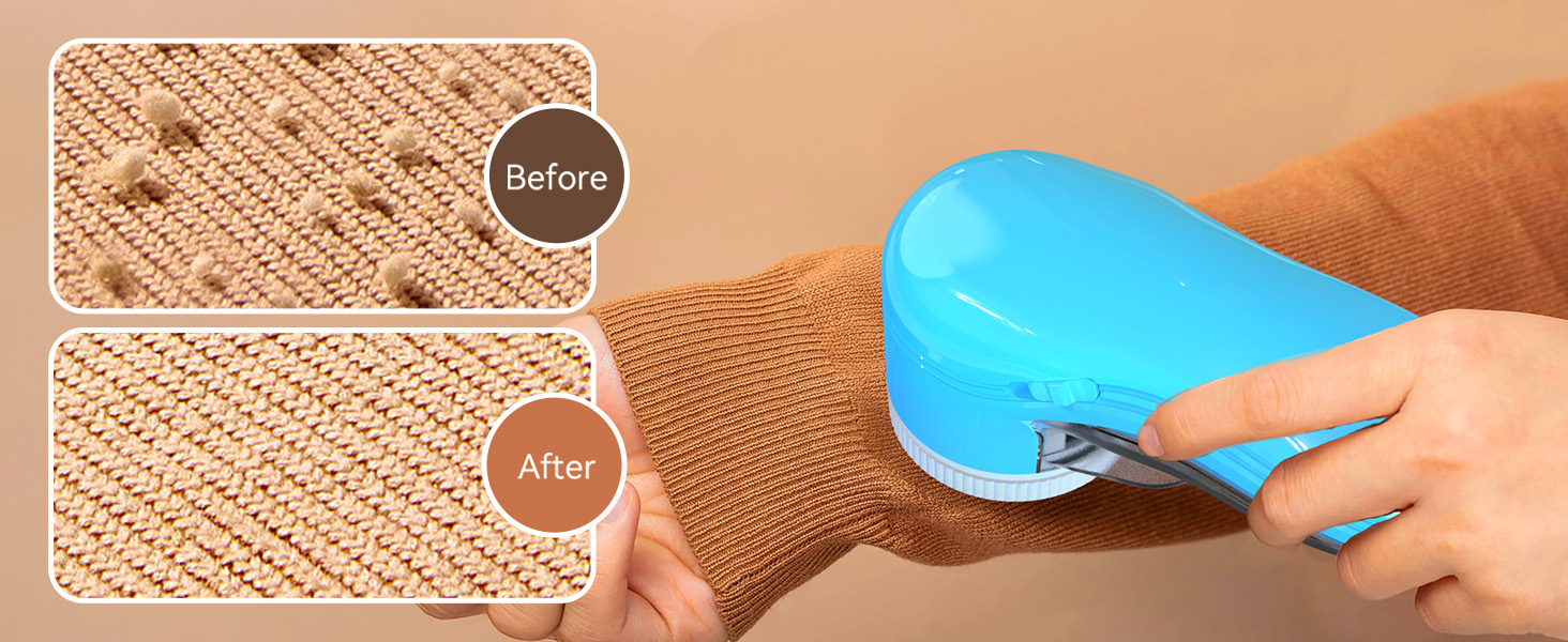 Електричний видальник ворсу для одягу та килимів, USB, 3 леза