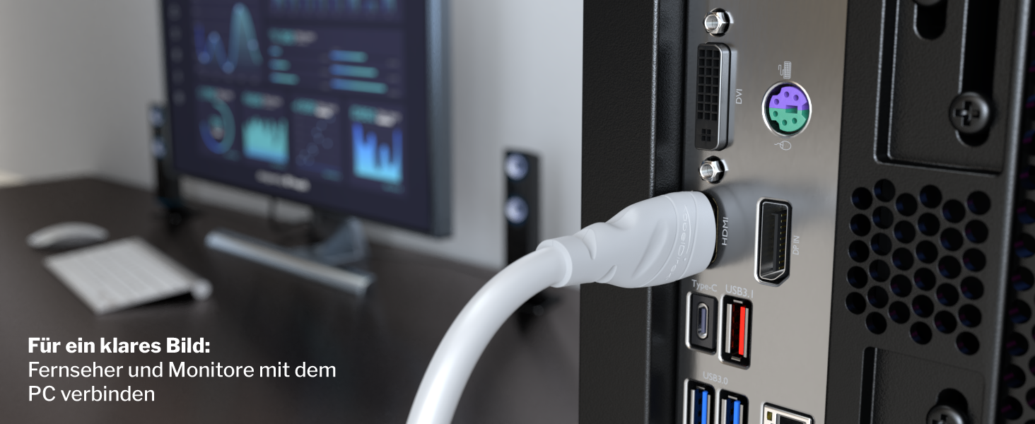 HDMI кабель KabelDirekt 5м (8K, 4K) - Білий, для Blu-ray, PS5, Xbox Series, Switch