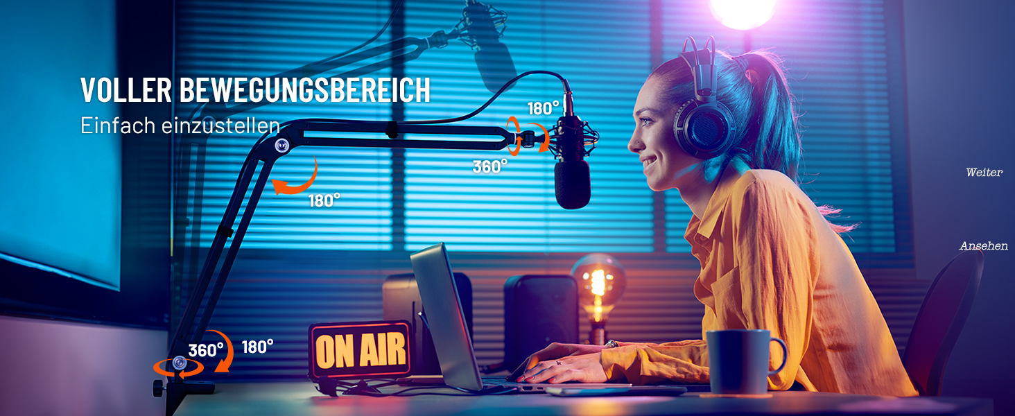 Підлокітник для мікрофона CAHAYA CY00380-1: регульований штатив з широкою основою, адаптер 3/8' - 5/8'